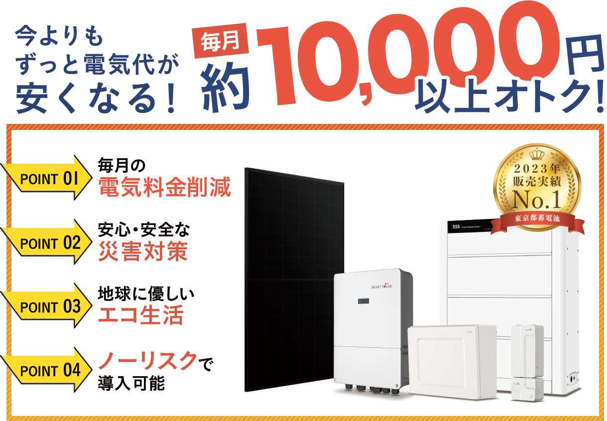 今よりもずっと電気代が安くなる！毎月約10,000円以上オトク！